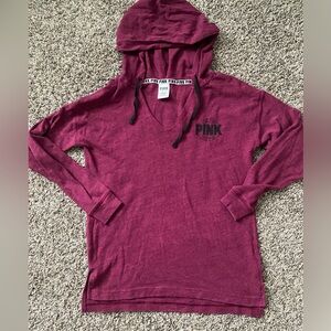 XS VS PINK Burgundy V-Neck Sweater